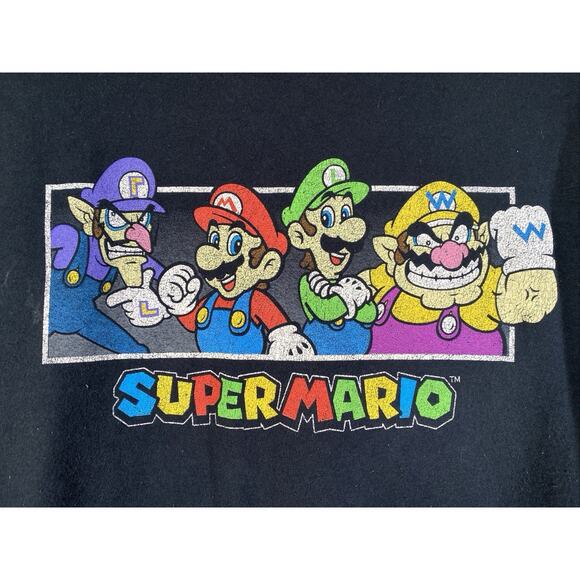 Super Mario Factory Distressed Black Graphic T-shirt Men’s XXL 50-52” - Picture 2 of 7